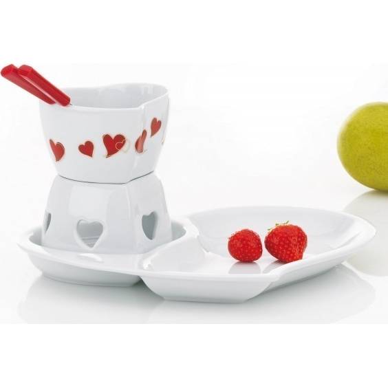 Fondue set na čokoládu se srdíčky Sweety KL- 66408